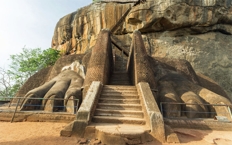 Galerij Istock Sri Lanka Culturele driehoek Original Asia Sigiriya Lions Rock tempel paleis details