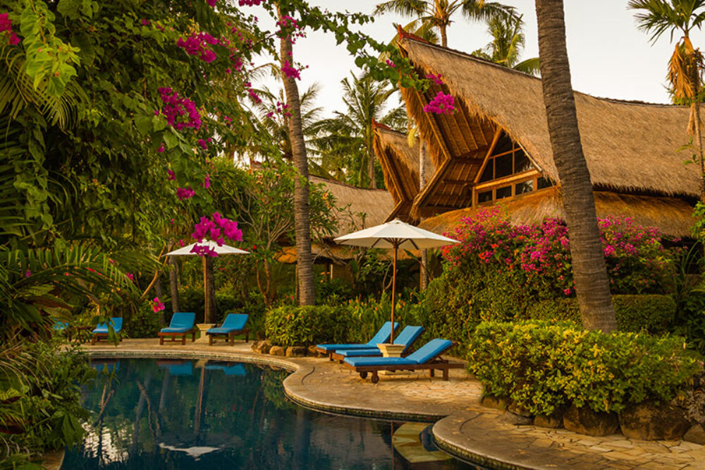 Santai Bali Hotel Original Asia Amed Vakantie Bali Rondreis zwembadavond